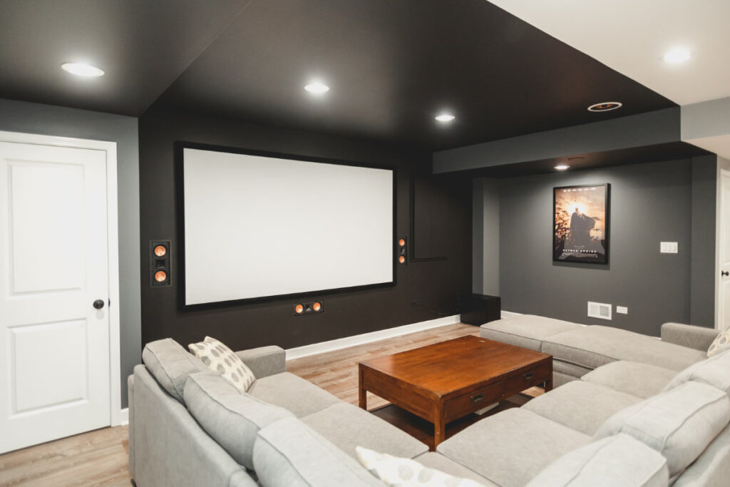 basement entertainment room remodeling in elgin il