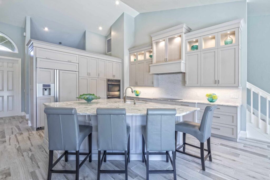 stunning kitchen island with chairs